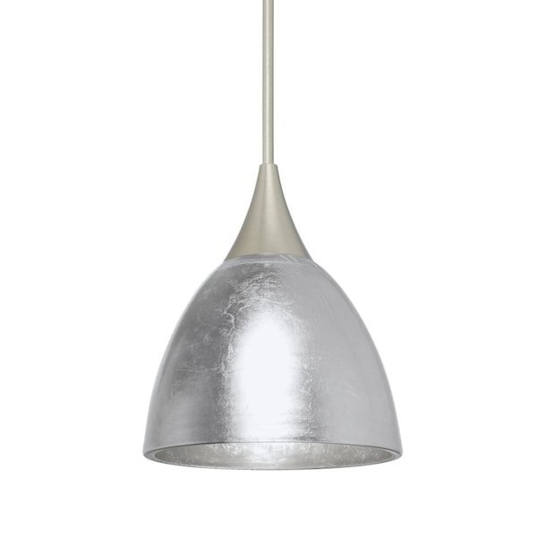 Besa Lighting Divi Cord Pendant, Silver Foil, Satin Nickel Finish, 1x50W Halogen 1XT-1758SF-SN - main